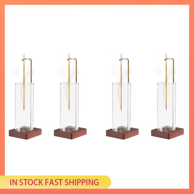 

AA05 4PCS Incense Holder Yoga Timer Aromatherapy Stand Incense Anti-Ash Flying Incense Burner For Sticks With Removable Glass