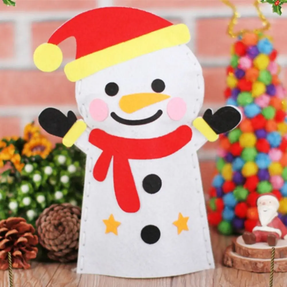 การ์ตูนไม่ทอหุ่นมือไนลอนพลาสติก DIY หัตถกรรมของเล่นสอนสัตว์ทําด้วยมือวัสดุกระเป๋าเด็ก