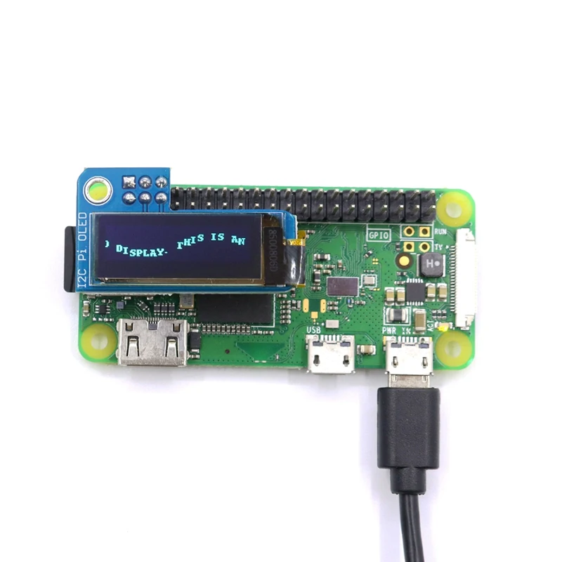 0.91inch OLED 128x32 I2C IIC SSD1306 Blue OLED Display Module for RPI Raspberry Pi 1, B+, 2, 3 and Zero