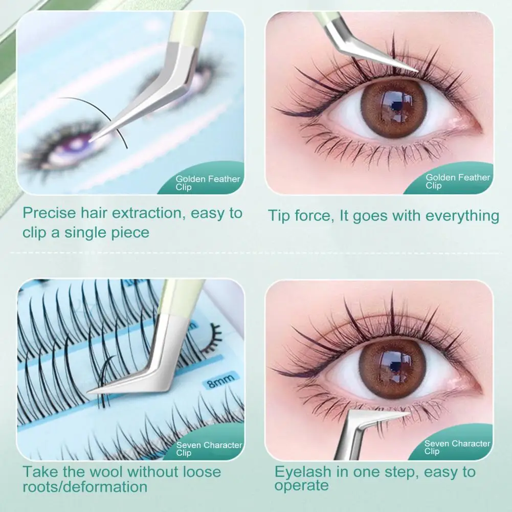 Pince à épiler en acier inoxydable pour extensions de cils, pince à épiler précise, outil de fournitures, application de fierté, 3D