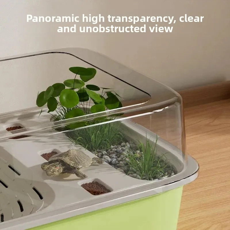 Small Luxury Ecological Turtle Tank, Large Villa-style Breeding Box, Desktop Reptile Habitat Cage, Special Ecological Aquarium