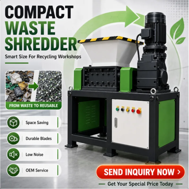 Mini Shredder Machine for Plastic Bottle Paper Electronic Waste Metal Scrap and Small Material Recycling Processing