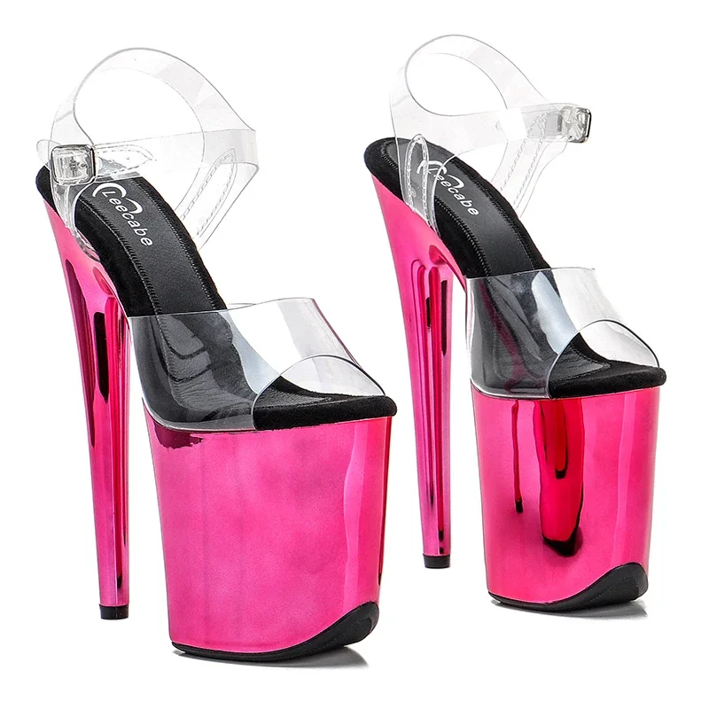 Leecabe  20cm/8inch PVC Uppre New  color high heel sandals sexy model show shoes  pole dancing shoes platform sandals 1D