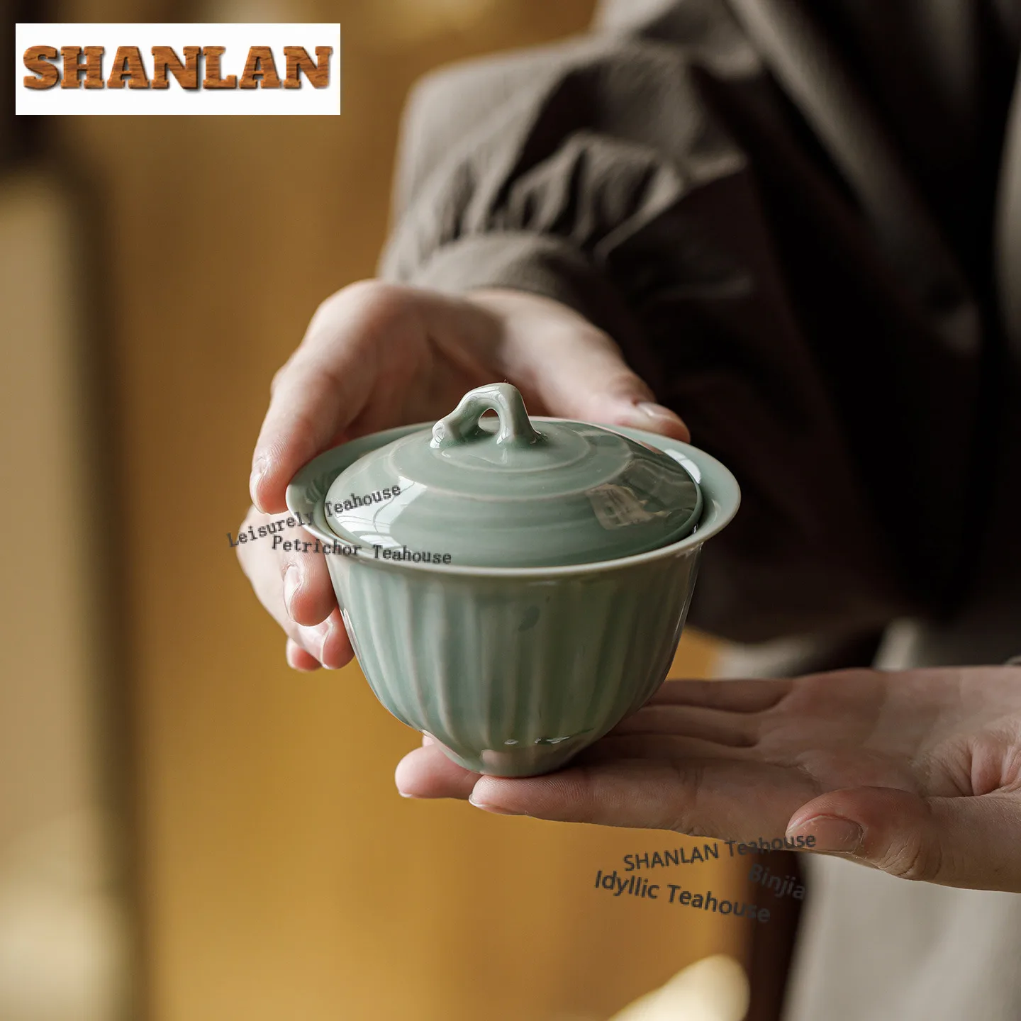 

130 мл Banana Moonlight Gaiwan Эстетическая чайная подставка Бытовая чайная чаша с крышкой Набор чайник Крышка Чаша Чайные услуги Украшение