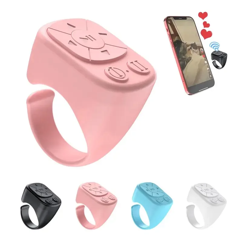 Ring Remote Control Video Page Turner, E-Book Page Turner, Bluetooth Selfie Controller, Universal for Mobile Phones and Tablets, Compatible with Ios and Android