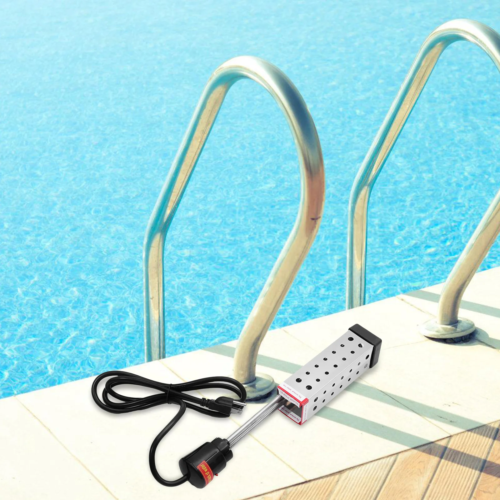 

Pool Heater 1500W High Power Quick Heating Shielded Element Safe Portable Warmer for Swimming Pools Supplies Pool Heater