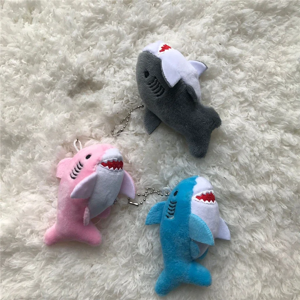 3Colors- Cute Plush Shark Toy Soft Stuffed Animal Key Chain for Birthday Gifts Doll Gift for Children