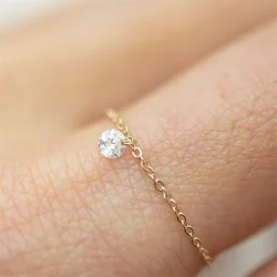 Real 14K Gold Filled Zircon Rings Dainty Knuckle Rings Boho Jewelry Ring For Women Tarnish Resistant Ring Hypoallergenic Jewelry