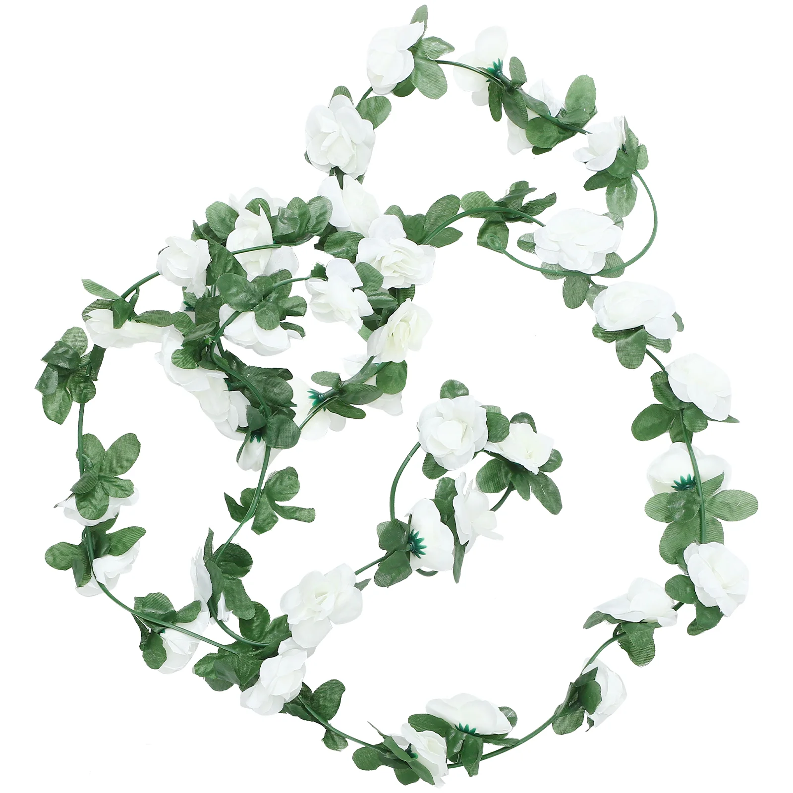 

6 Pcs Simulated Rose Rattan Decorative Vine Green Leaves Artificial Pendant Flower Vines Silk Cloth Garland Home