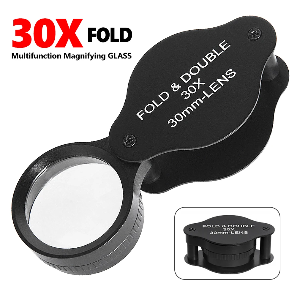 30x Jeweler Magnifying Glass Watchmaker Loupe For Repair Watch Jewelry Magnifier Reading Glasses 30mm Hand Eye Magnifiers