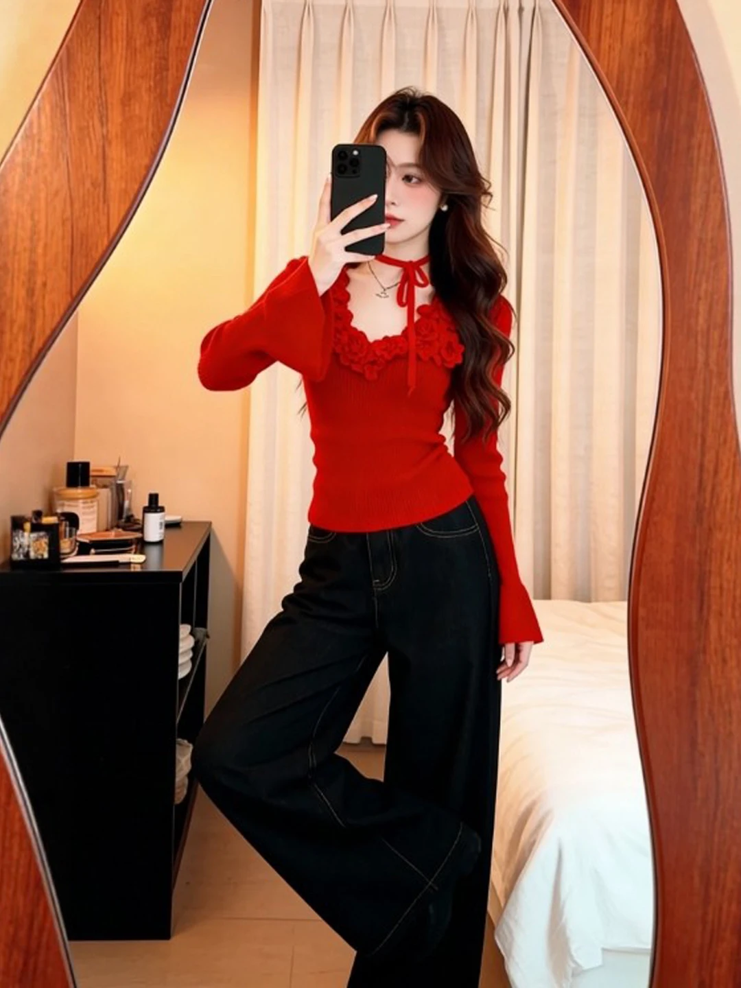 

Длинный вязаный топ для похудения в стиле ретро, внутренняя одежда Ele Lady Sle, весна 2026, модная повседневная одежда из смеси хлопка