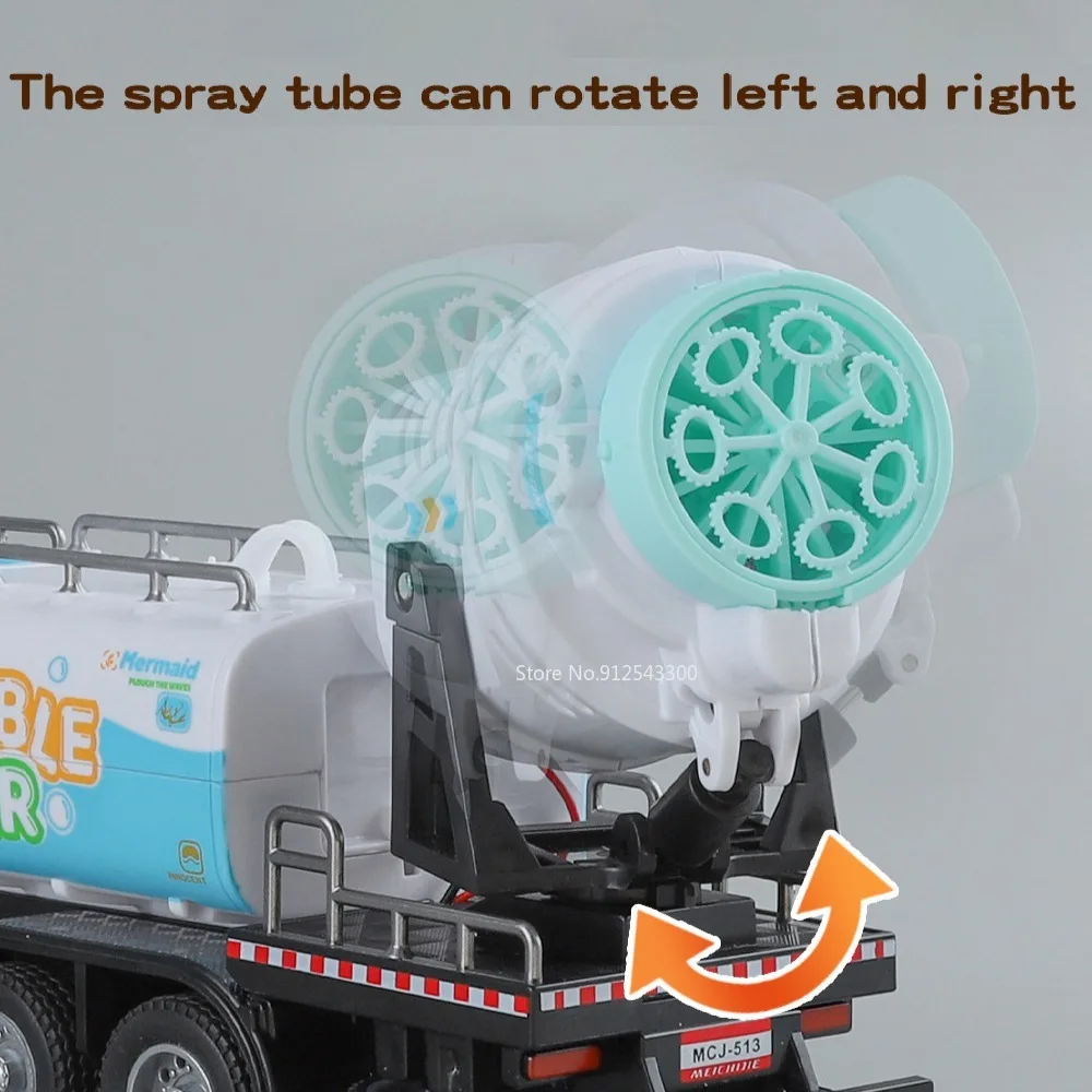 1/24 Bubble Car Model Toy Alloy Diecast Rubber Tire Urban Engineering Vehicle Models Sound Light Pull Back Collection Gifts Boys