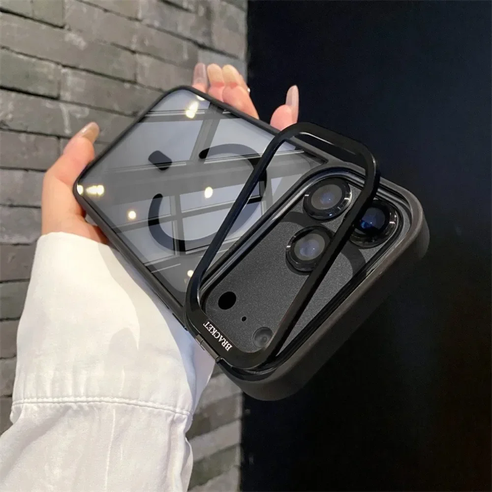 Luxuriöse Halterung Magnetische Hülle für iPhone 18 Pro 17 16 15 14 13 12 11 18 Pro Max mit Magsafe Glaslinsen-Schutz Rückseitenabdeckung – Detail 11