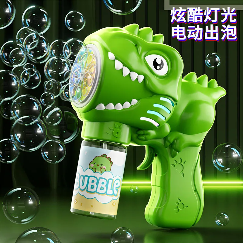 6-gaats dinosaurus bubble gun kinderen speelgoed bubbels machine automatische zeepblazer met licht zomer outdoor party games kinderen cadeau