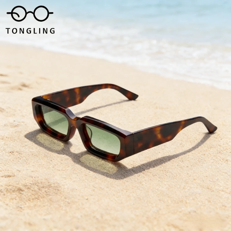 

2026 New Fashionable Men High-End Handcrafted Women Thick Acetate High-End Square Personalized Outdoor UV-Protective Sunglasses