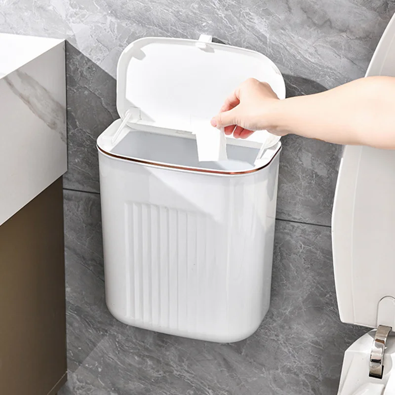 8/11L Kitchen Hanging Trash Can Wastebasket Garbage Bins Wall Mounted Storage Bucket Recycle Bin with Lid Kitchen accessories