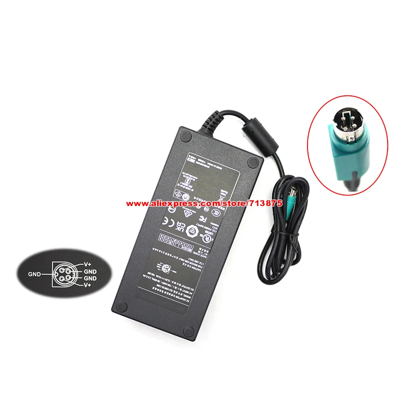 Genuine EA12501B-1200 for EDAC EA12501BT0 AC Adapter 12V 15A 180W Power Supply Round With 4 Pins