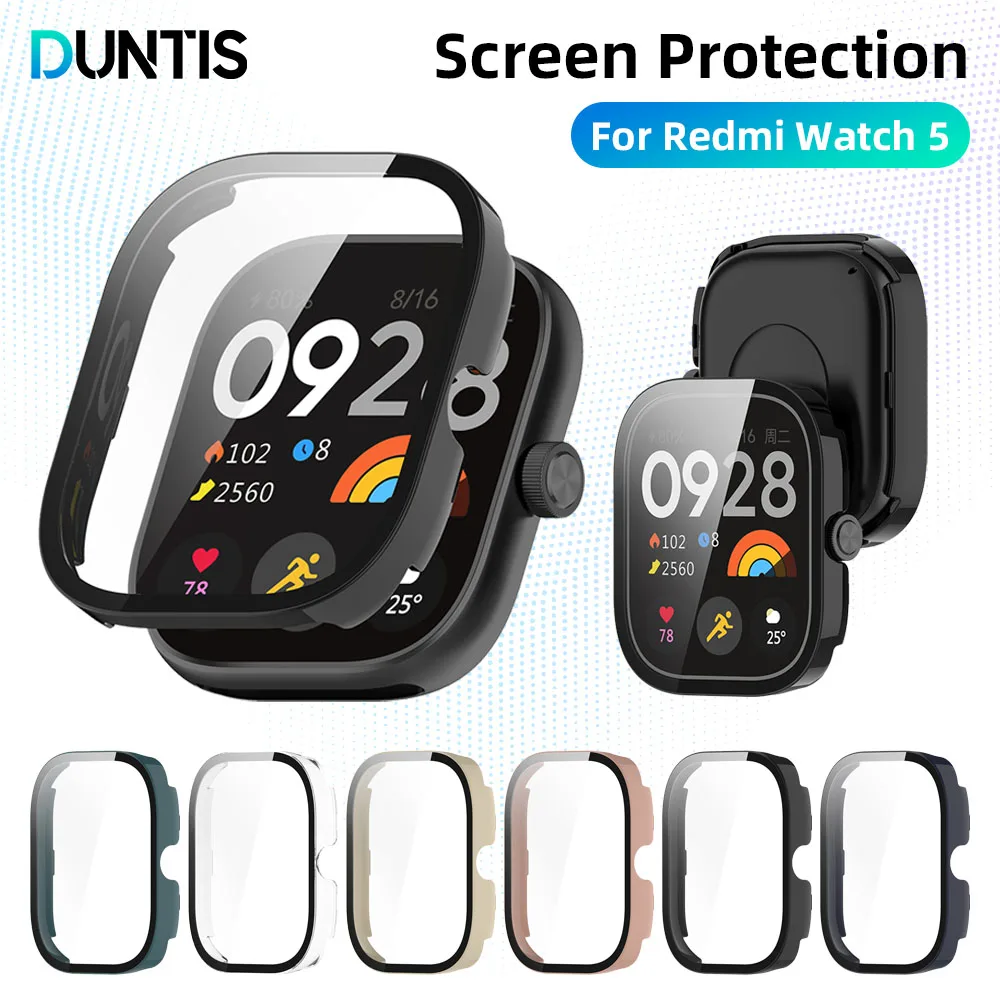 Glass+PC Case for Xiaomi Redmi Watch 5 Hard Bumper Built-in Ultra-HD Tempered Glass Protector for Redmi Watch5 Cover Accessories