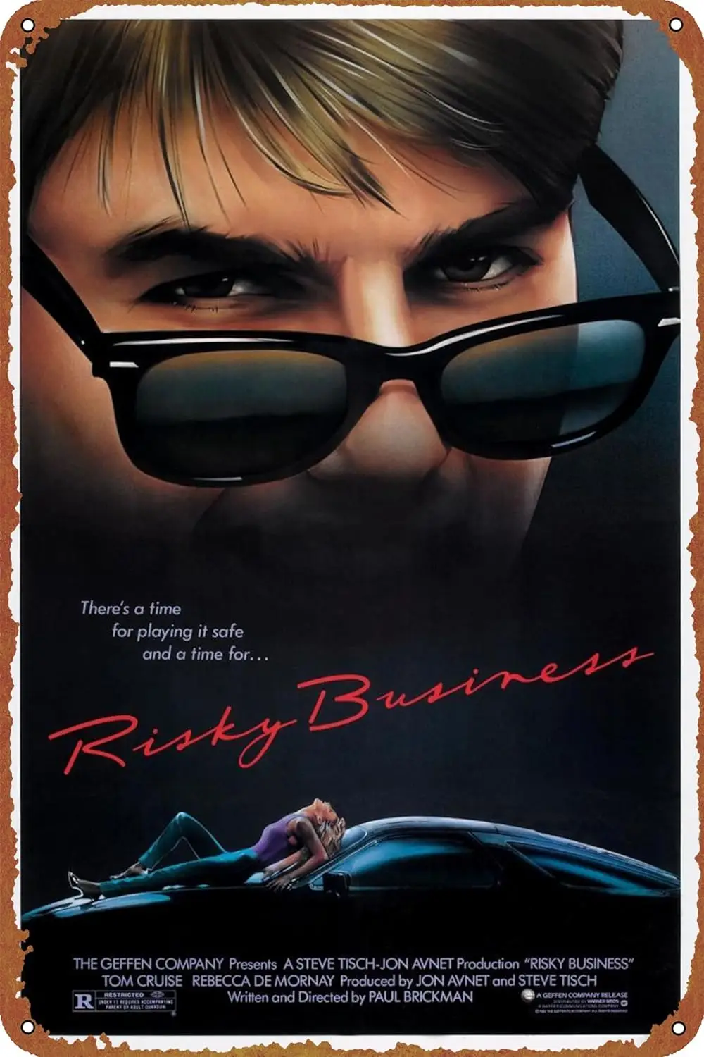 Risky Business-letrero de estaño decorativo, carteles de película de Metal Vintage, decoración de pared, aluminio de 8x12 pulgadas