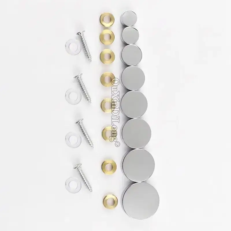 

Courier 500PCS/LOT Copper Advertisement Nails Screw Acrylic Billboard Glass Mirror Nails Decorative Caps+Copper Ring+Screw+Shim