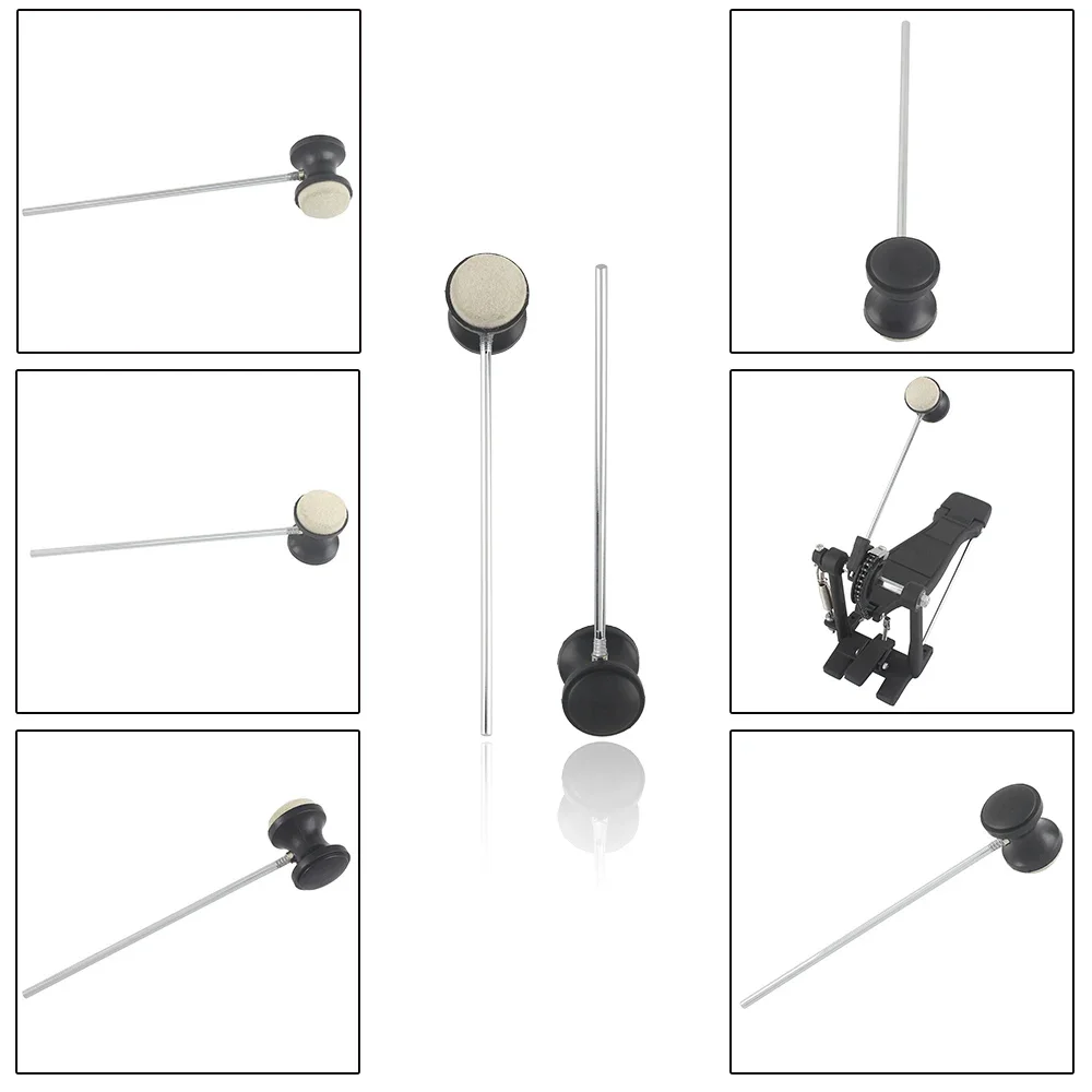 Jazz Drum Bass Drum Pedal with Stainless Steel Shaft Felt Head Beater Hammer Mallet Kick Percussion Instrument Accessory Parts view 5
