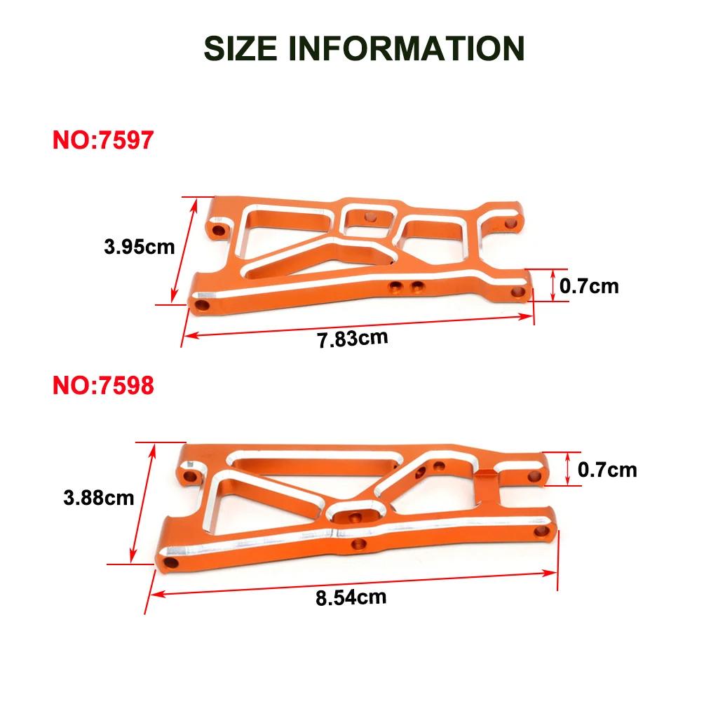 2Pcs/4Pcs Metal Front Rear Suspension Arm 7597 7598 For ZD Racing DBX10 10421-S 9101 9102 1/10 RC Car Upgrade Parts