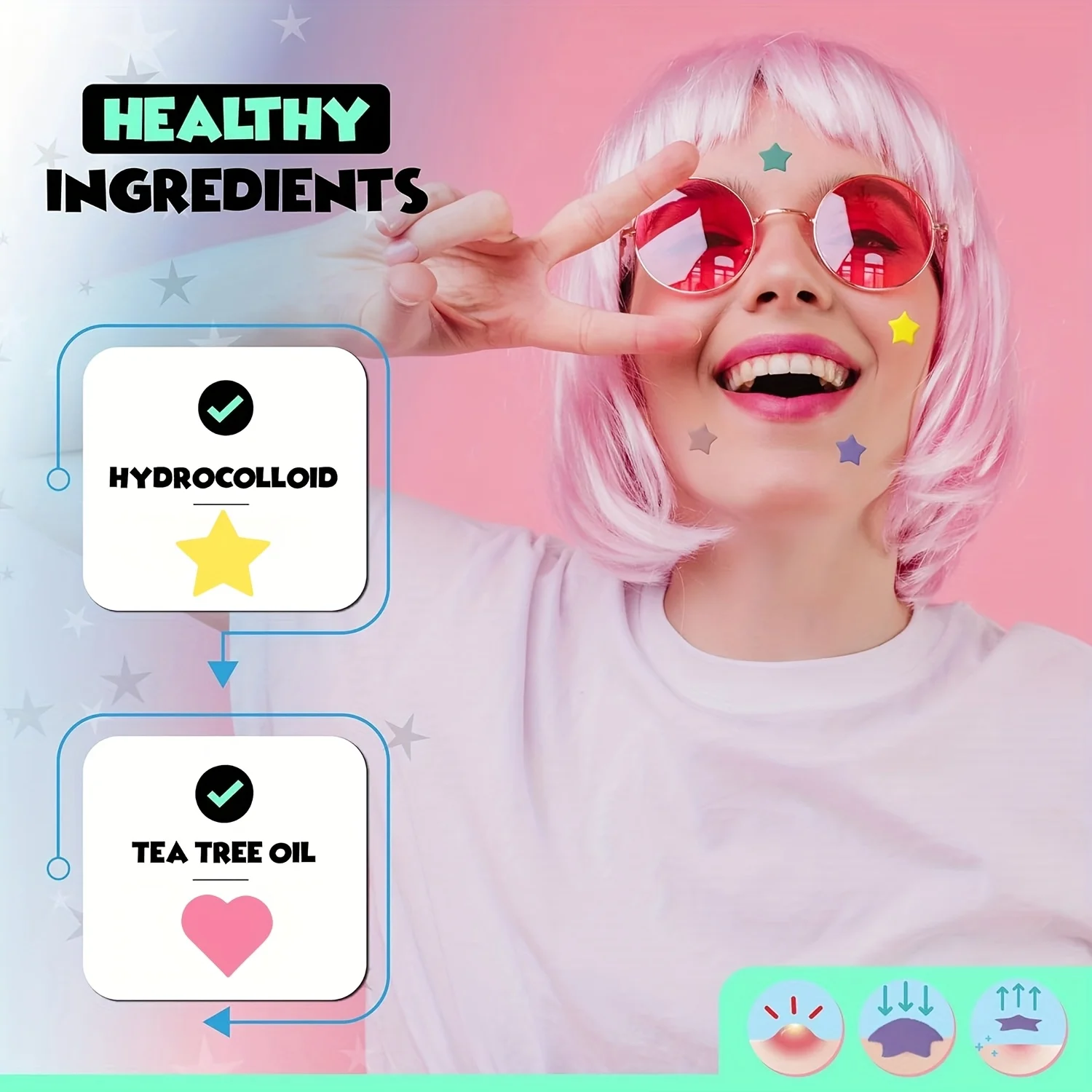 Hydrocolloid acne patch facial cleansing care essence, tool accessory, invisible and waterproof, suitable for all skin types image 4