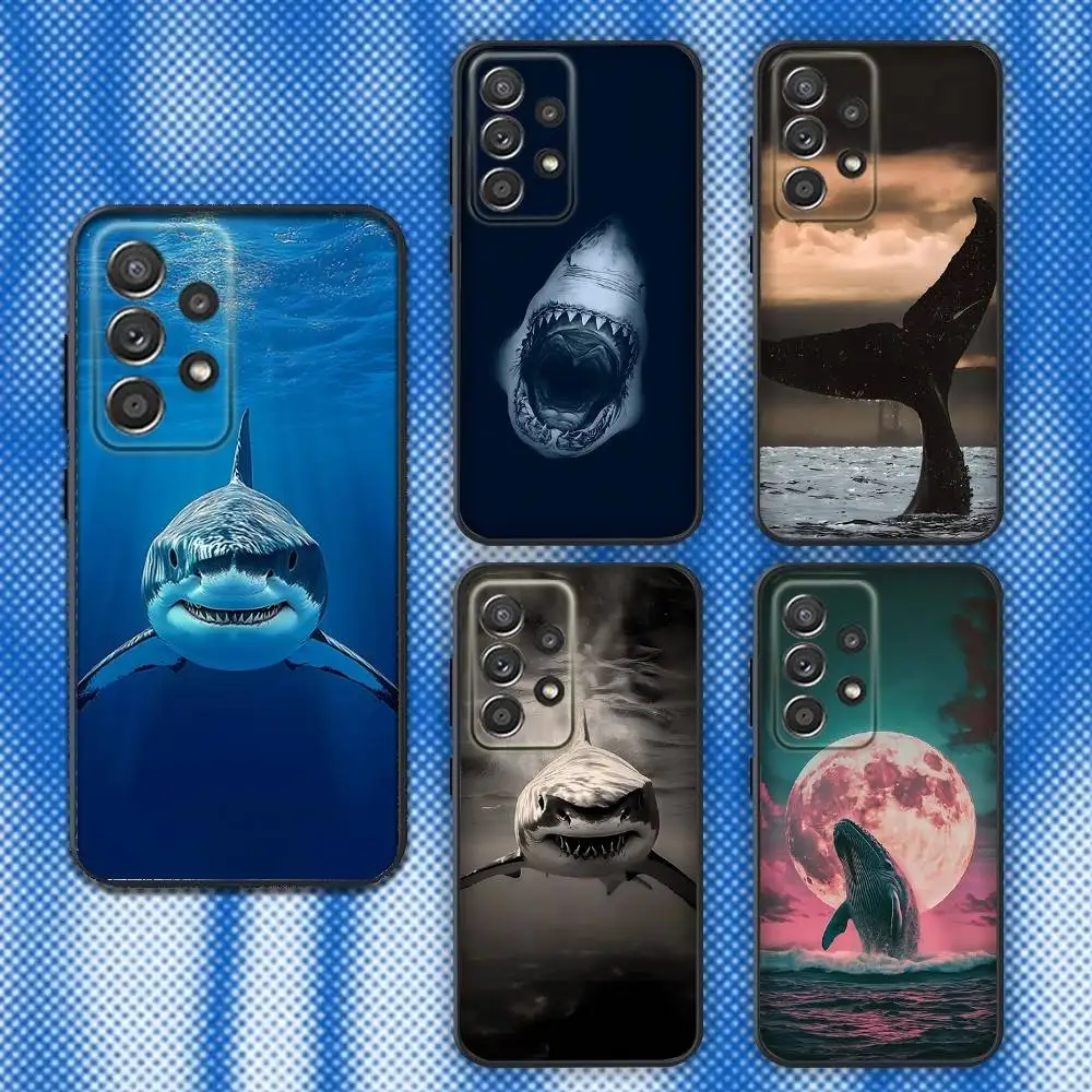 

Shark Giant Creature Phone Case For Samsung S25,S24,S21,S22,S23,S30,Ultra,S20,Plus,Fe,Lite,Note,10,9,5G Black Cover