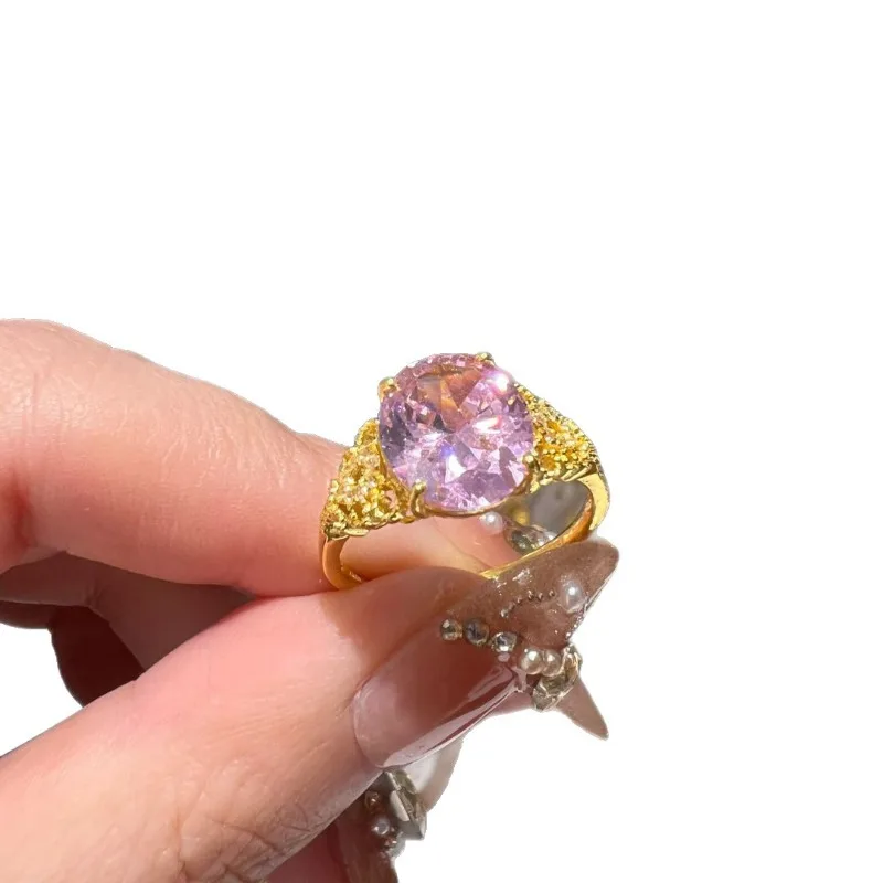 جديد الصينية الخفيفة الفاخرة جوفاء الدانتيل سطح البيض الزركون حلقة المرأة المتخصصة أنيقة الراقية حلقة افتتاح قابل للتعديل #5