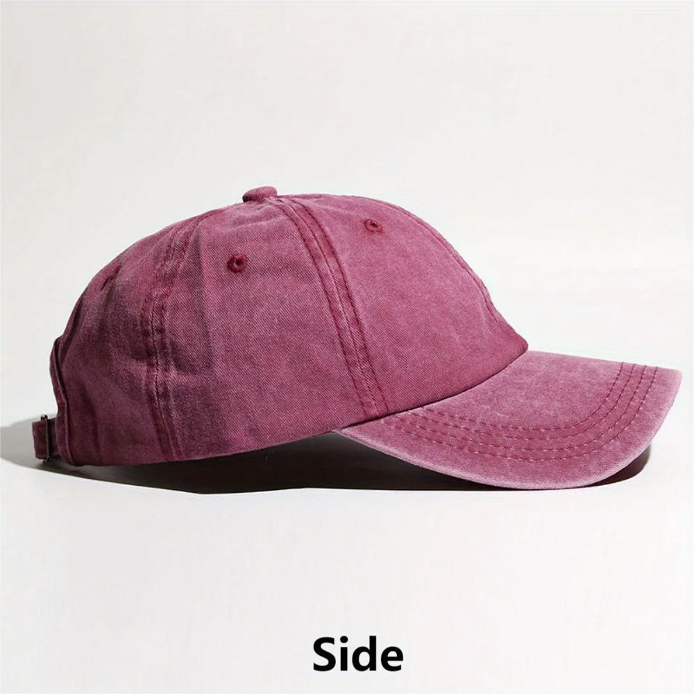 Simple Washed Hole Crossing High Ponytail Hat For Women, Versatile Baseball Cap Soft Top Baseball Cap