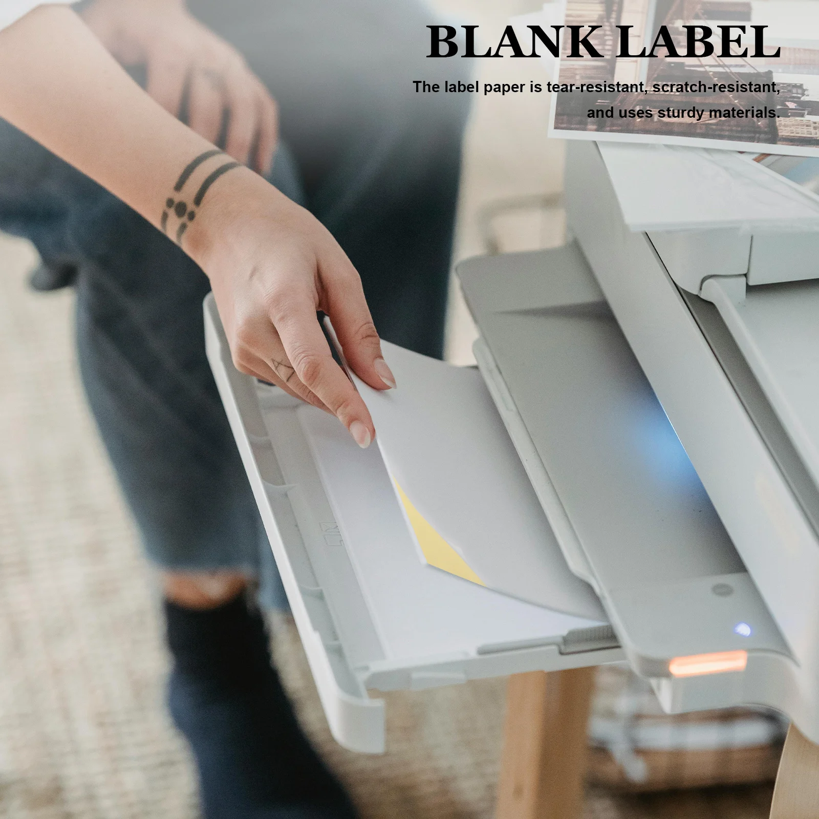 

100 Sheets A4 Printable Sticker Paper Blank Labels for Printer Strong Adhesive Small Sticker Labels Removable Address Stickers