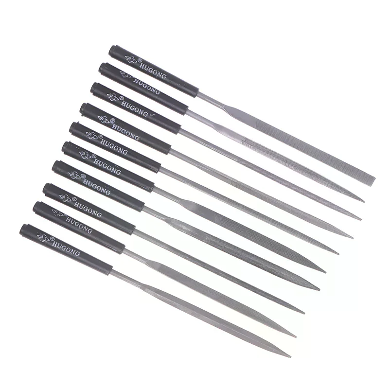 10 pz/set Set di lime ad ago in metallo Raspa per legno Lucidatura dei metalli Strumenti di file a mano Raspa in acciaio Classificazione dell'ago