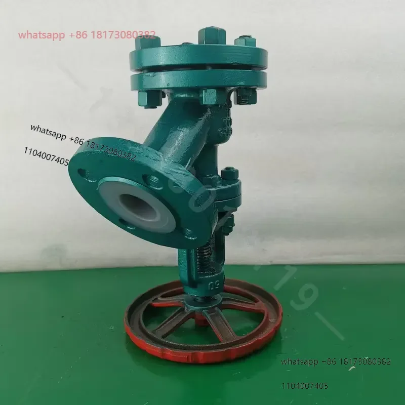 Fluorine lined discharge valve DN50 up and down expansion reaction kettle bottom enamel slurry discharge valve