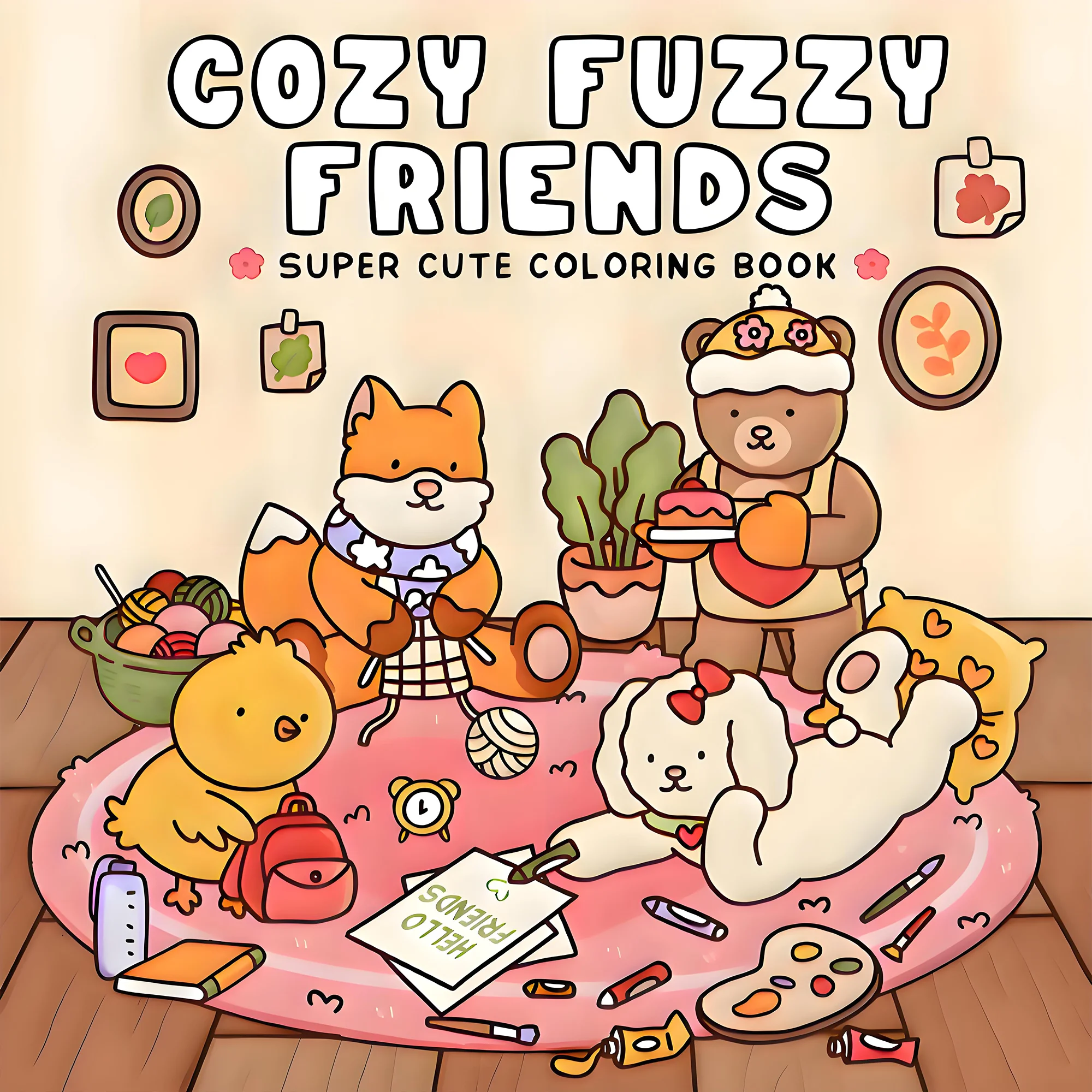 

Книжка-раскраска Deluxe Plush Friends — 24 страницы сложной черно-белой линейки для взрослых и подростков — уникальная обложка 7,8 дюйма