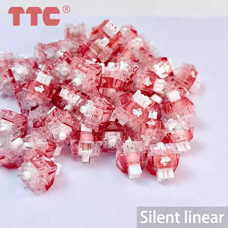 TTC أرنب مفتاح صامت RGB الوردي 5 دبوس 42 جرام مخصص ألعاب الزناد السريع مفاتيح لوحة المفاتيح الميكانيكية سرعة تزييت رائع