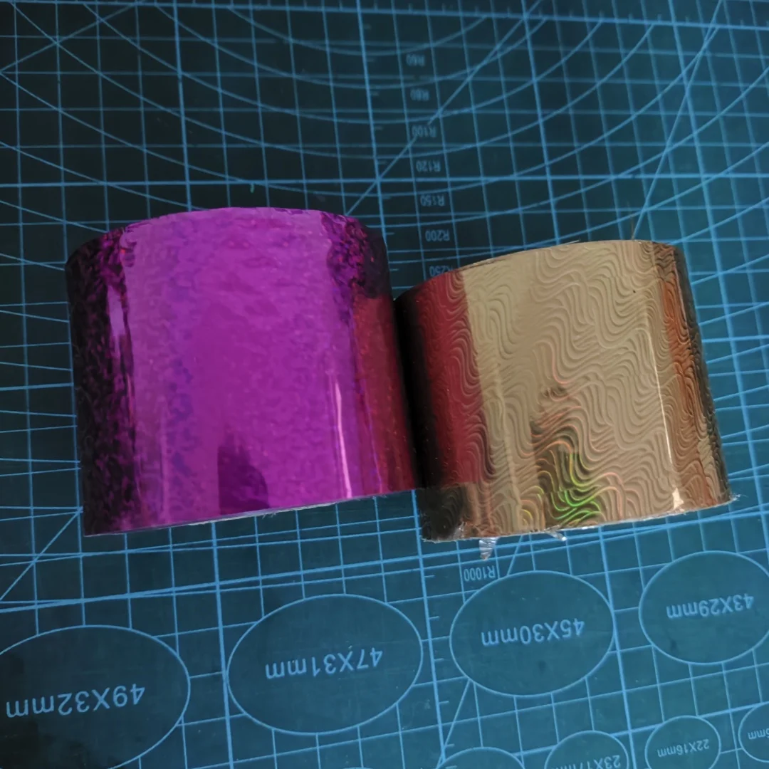 2rolls Samples hot stamping foil holographic foil hot press on paper or plastic meterials heat transfer film smaller roll