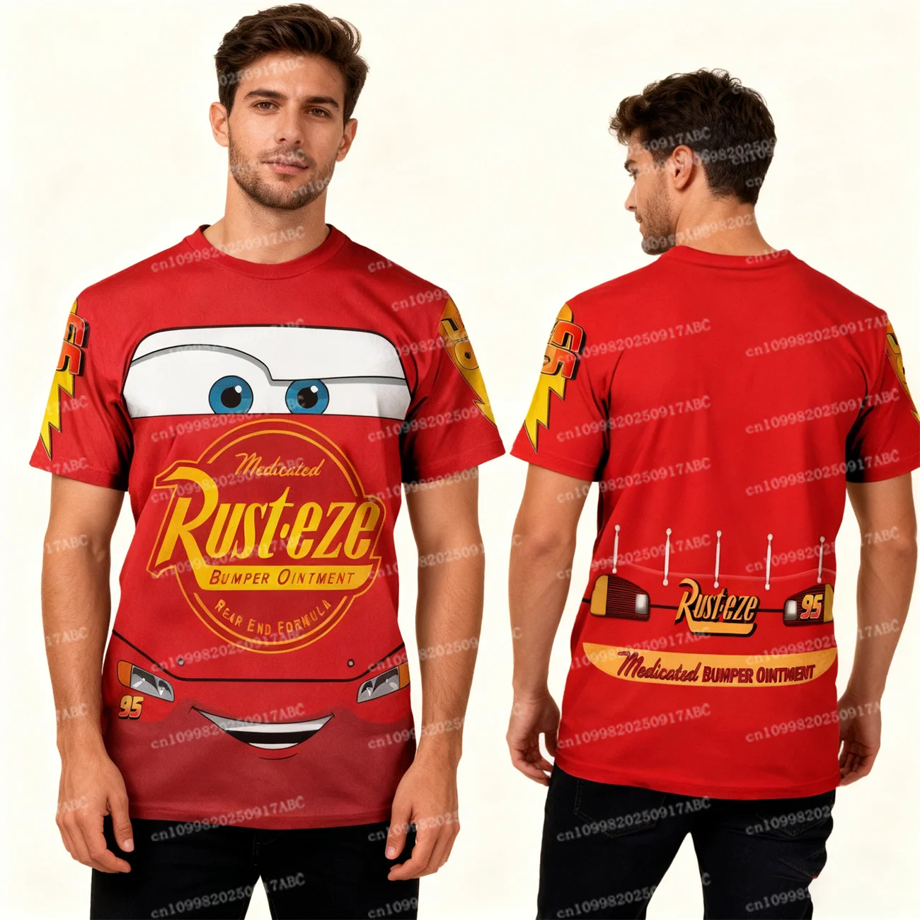 

Футболка Cars Lightning McQueen, топ для косплея, детская футболка с короткими рукавами и 3D принтом, мужская футболка Y2k, повседневные топы, летняя женская футболка