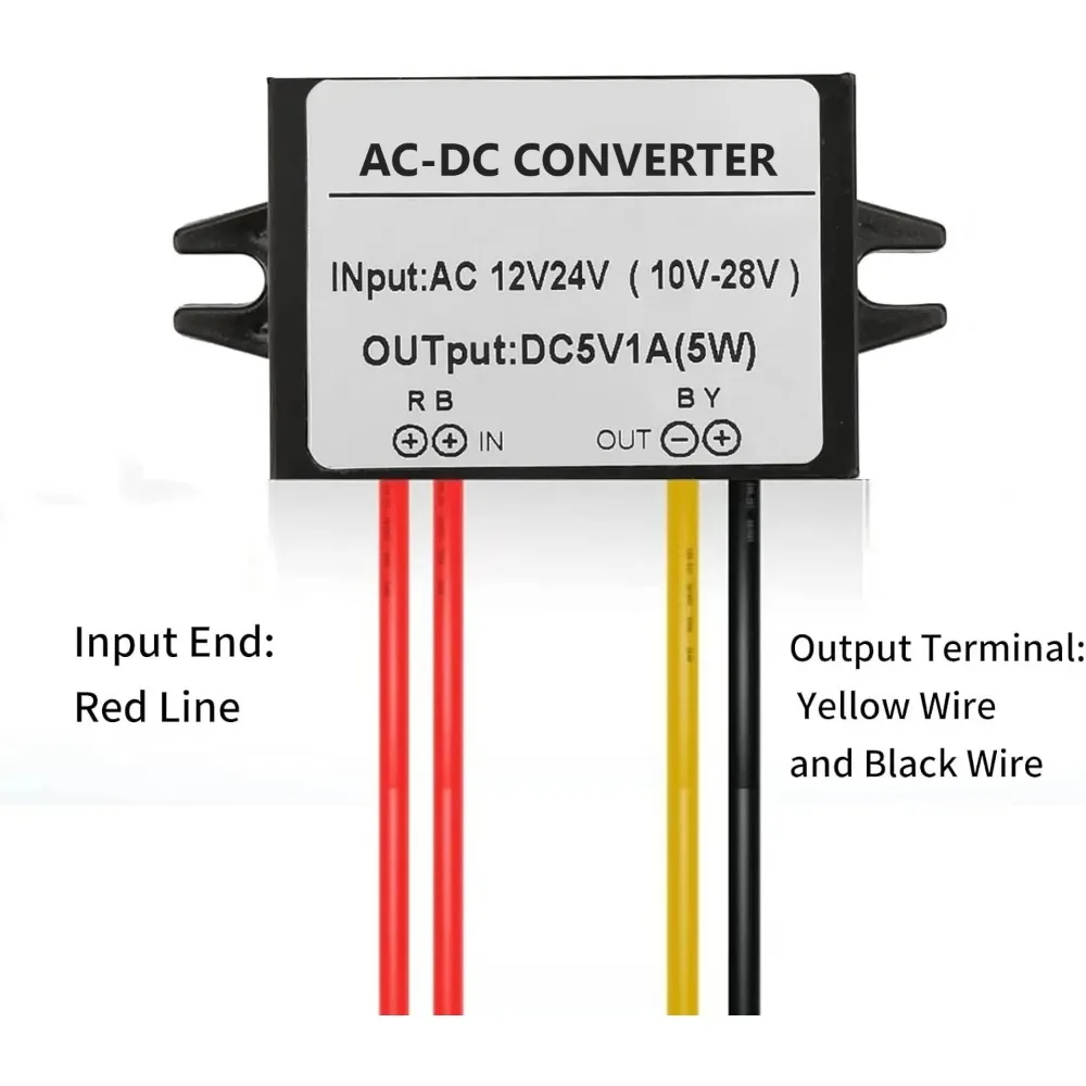 AC 12V 24V to DC 5V Step Down Converter 1A 2A 3A AC to DC 5C Voltage Power Voltage Regulator Power Module for Car Waterproof