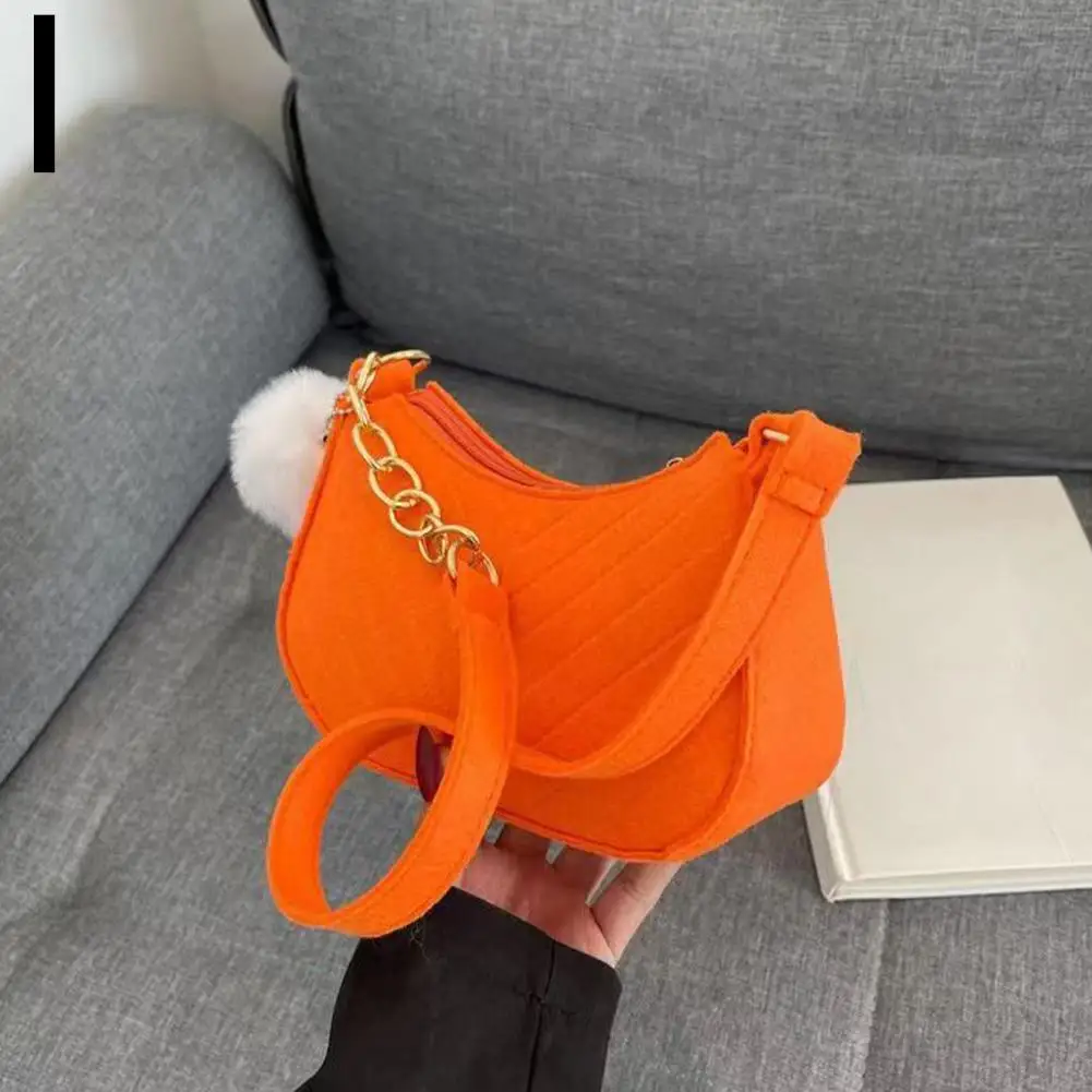 Women Mini Shoulder Bags Underarm Bag Fashion Felt Solid Color Advanced Design Fashion Saddle Bag Casual Square Photograph Gift