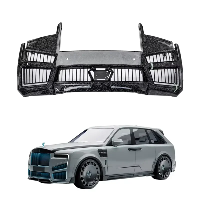 for MIW Dry Carbon Fiber Front Bumper Assembly with Grille Premium Gloss Matte Finish for Rolls Royce Cullinan MSY Style