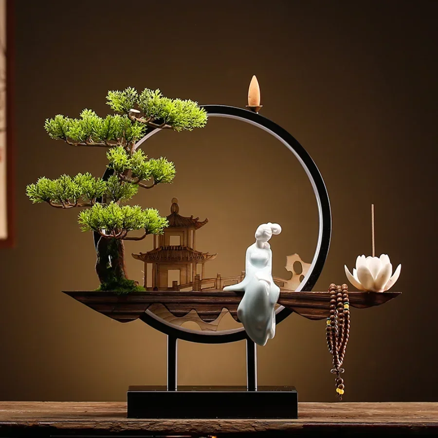 

Decoration Incense Burner Ornament Vintage Wood Incense Burner Nature Oriental Chinese Led Lamp Aesthetic Porta Incienso Vaper