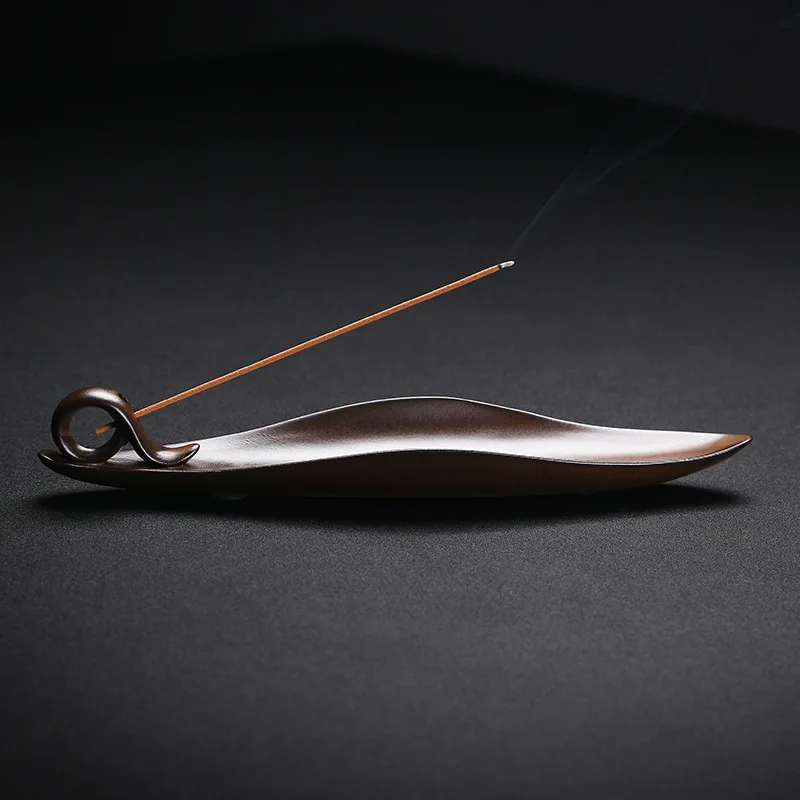 Porte-brûleur d'encens en céramique créatif fait à la main, pour bâton d'encens, ornement de maison, feuille de bateau, ustensile d'encens d'intérieur domestique