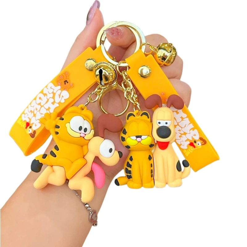 6 см ПВХ мультфильм Гарфилд шоу фильма периферийные устройства милые брелки брелок для ключей кукла пара кулон игрушки подарок