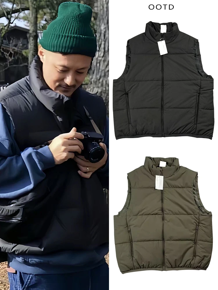 

Winter Cotton Vest Warm Casual Svel Stand Collar Outdoor Workwear Ma Jia Liang Youth Faion Thiened Silk Cotton
