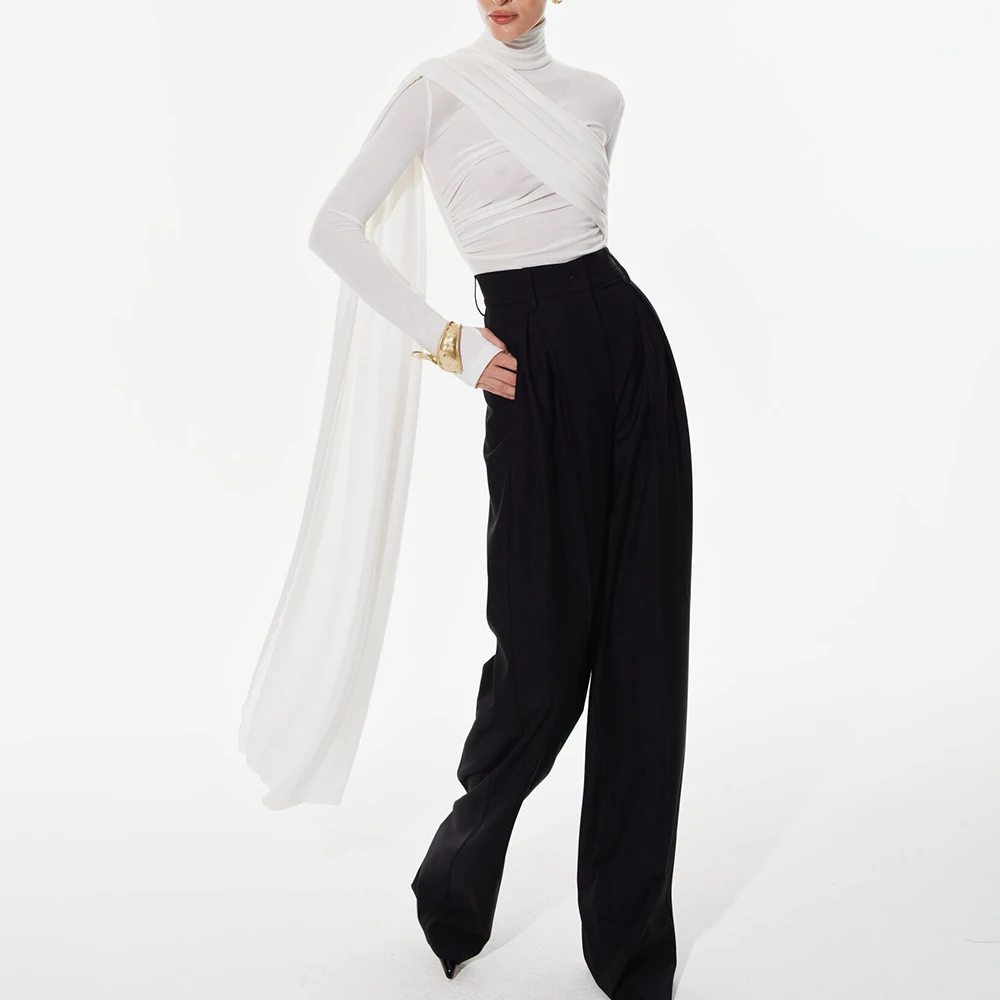 Kelly Draped Turtleneck Top