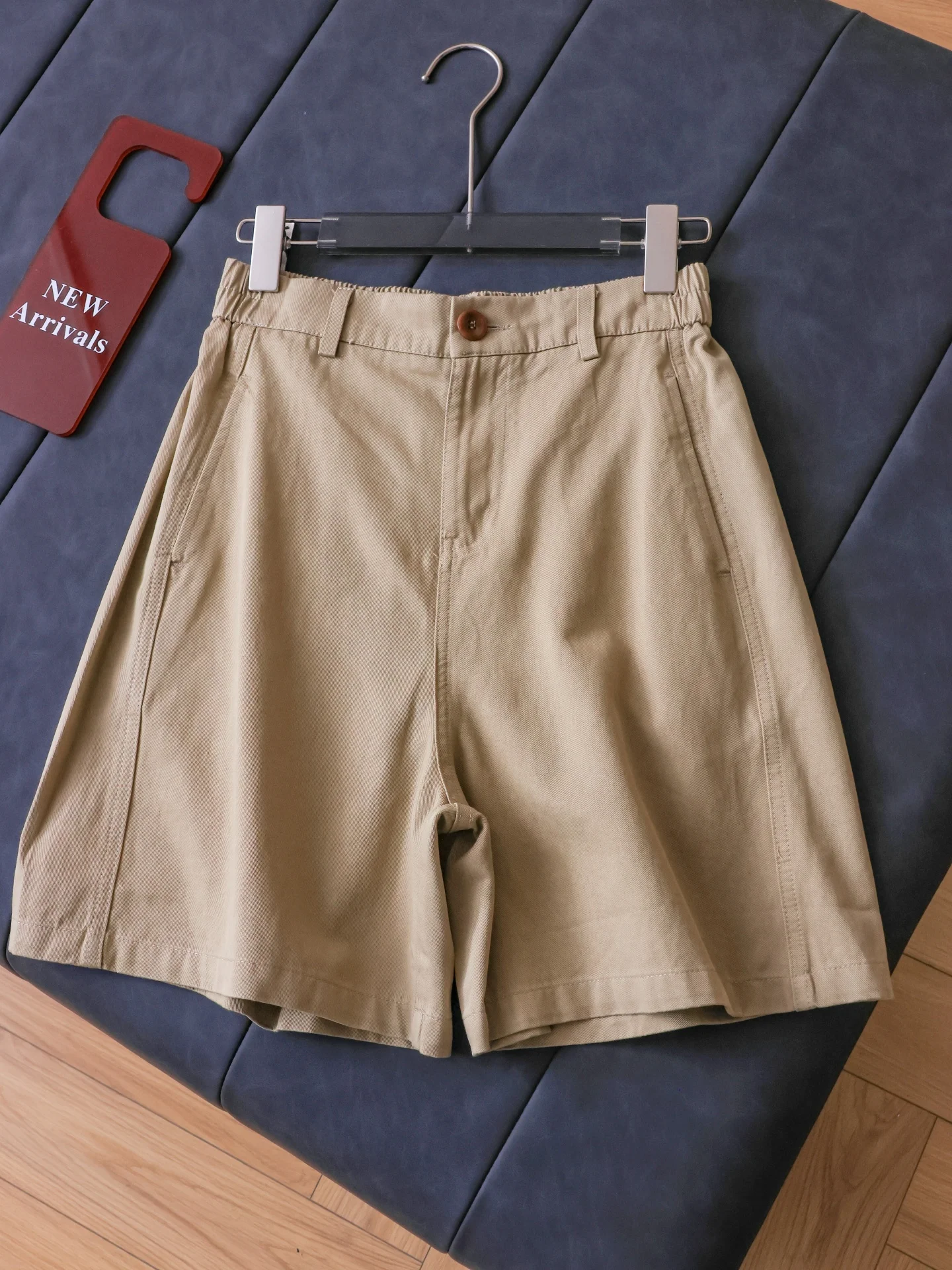 Casual A-Line  Shorts Women's Pure Color Commute Pants Elastic Waist Cotton Lyocell Blend Comfortable Breathable Five-Poi...