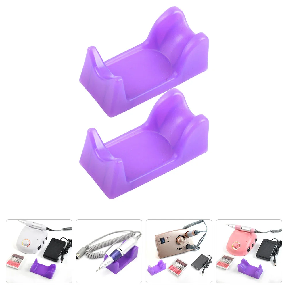 

2 Pcs Bracket Grinding Handle Manicure Supply Polisher Holder Portable Nail Desktop Storage Tabletop