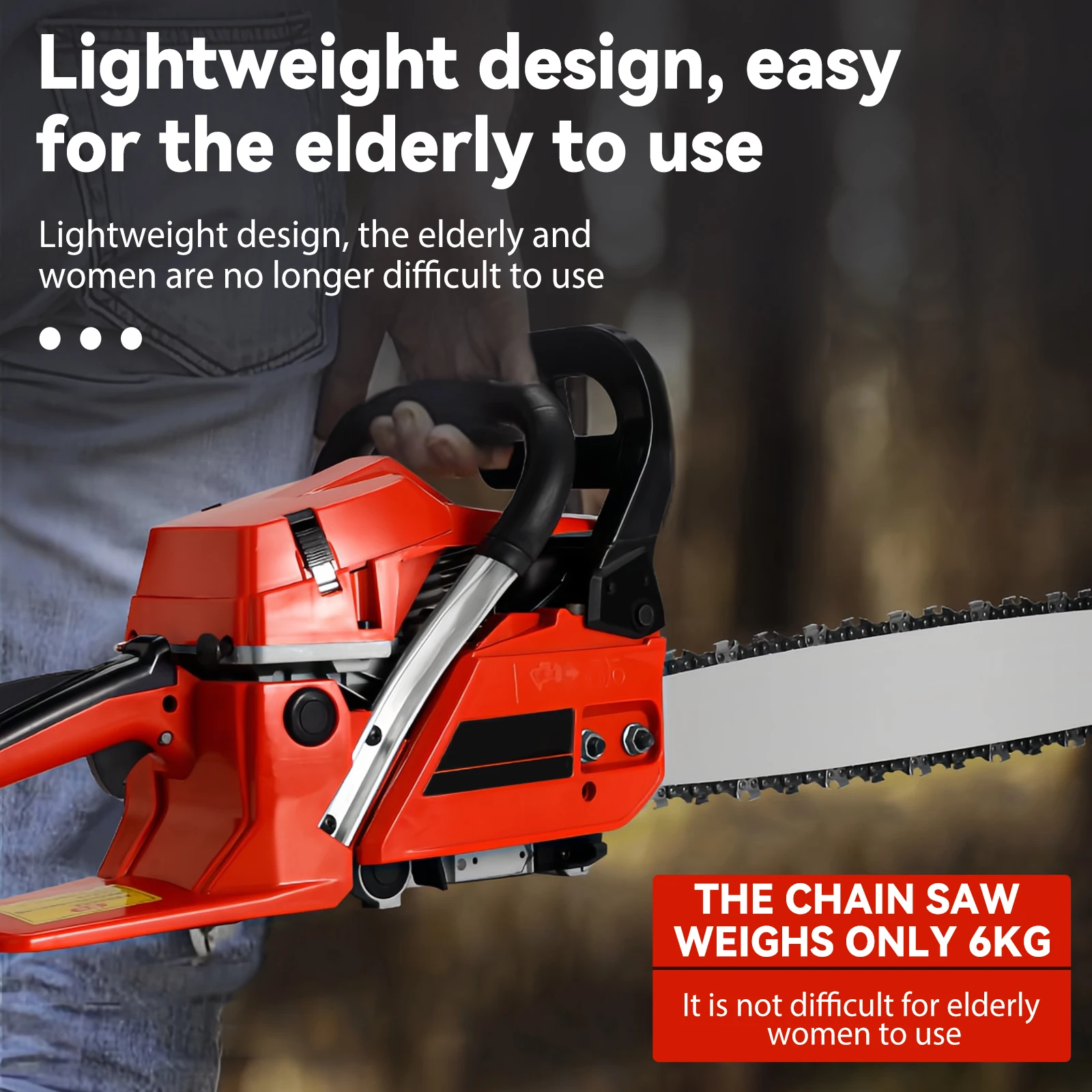 منشار غاز 2400 وات مناشير تعمل بالبنزين منشار سلسلة غاز ثنائي الأشواط 58cc شديد التحمل 20 بوصة شفرة بالمنشار حقن الزيت التلقائي #2