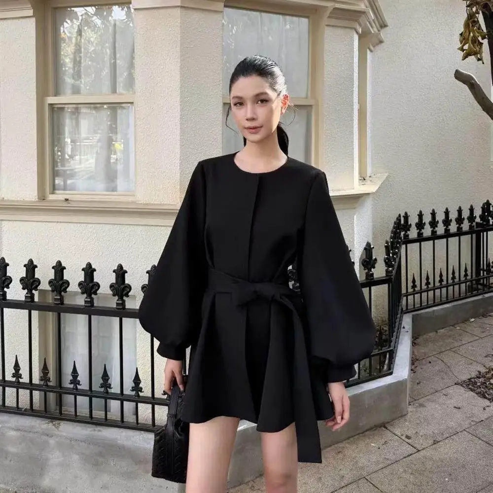 New Autumn Lantern Sleeve Small Suit Jacket Women's Style Rich Girl Super Beautiful Korean Style Polyester Fiber Commute Suit...