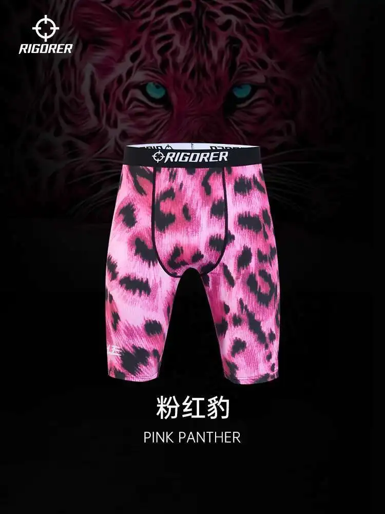 Leopard Print Men's Running Shorts Outdoor Fitness Plus Size Sports Cycling Bottoms